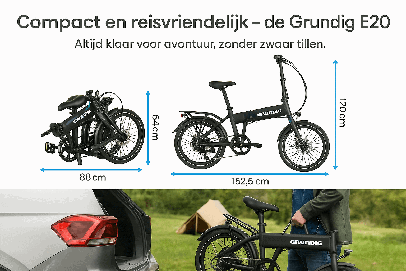 E-vouwfiets trap op tillen – licht en handzaam