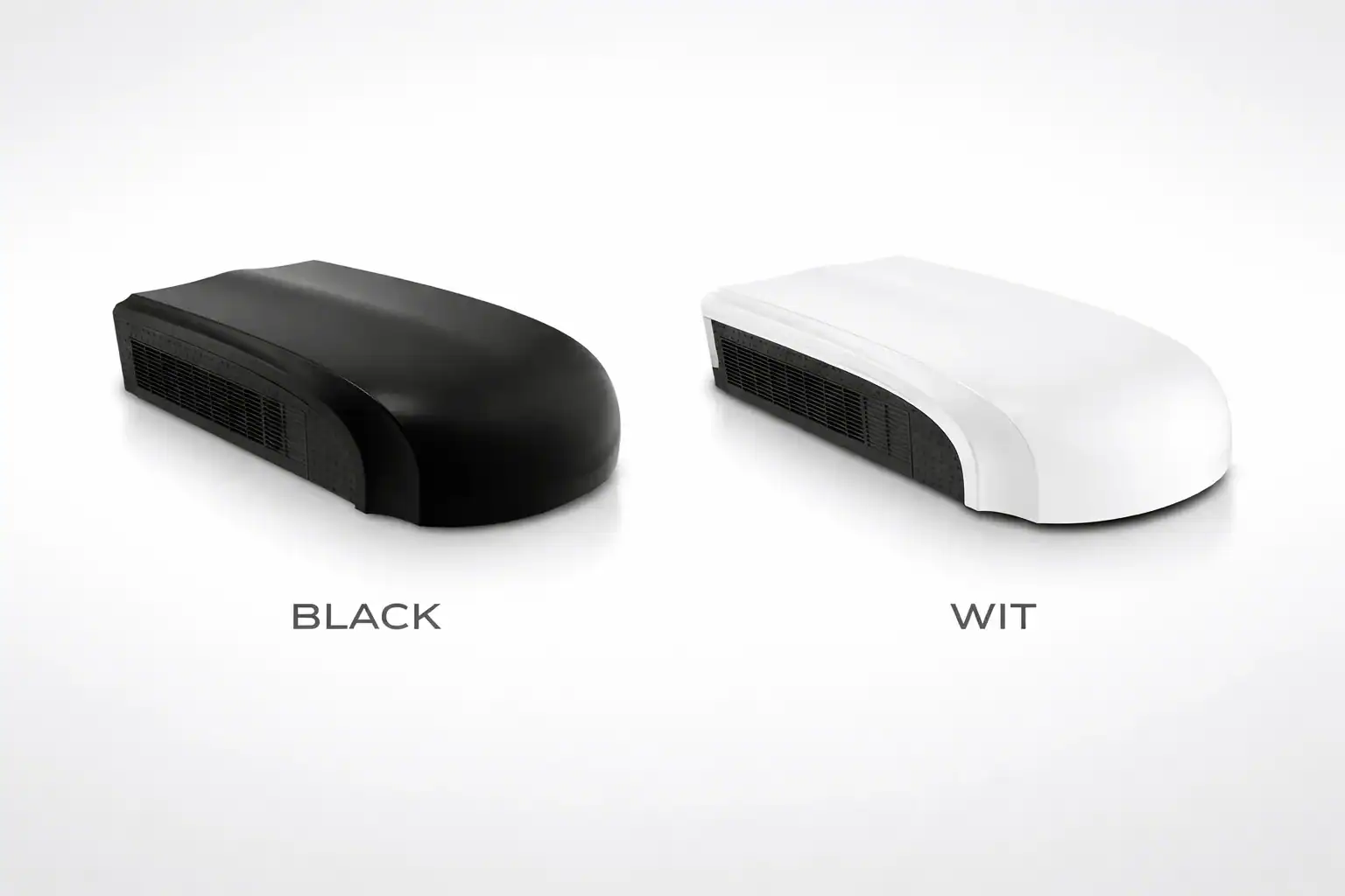 Vergelijking Mestic RTA-2500L Black en witte variant naast elkaar