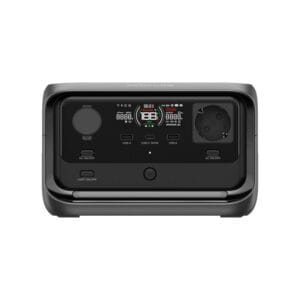 EcoFlow River 3 Plus powerstation van 286 Wh, vooraanzicht met display