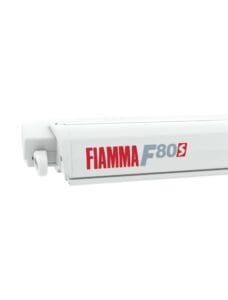 Fiamma F80 S 320 cassetteluifel in Polar White met Royal Grey doek
