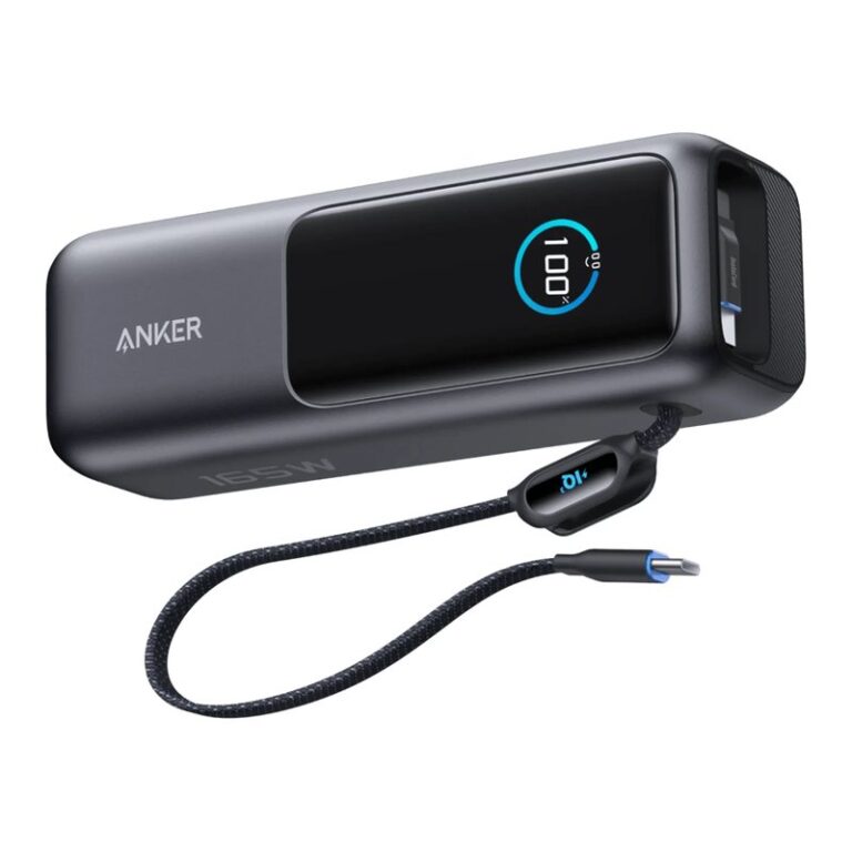 Anker powerbank 25K van 165 W met ingebouwde USB-C-kabels