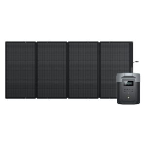 EcoFlow Delta 2 Max met uitgevouwen zonnepaneel van 400 W