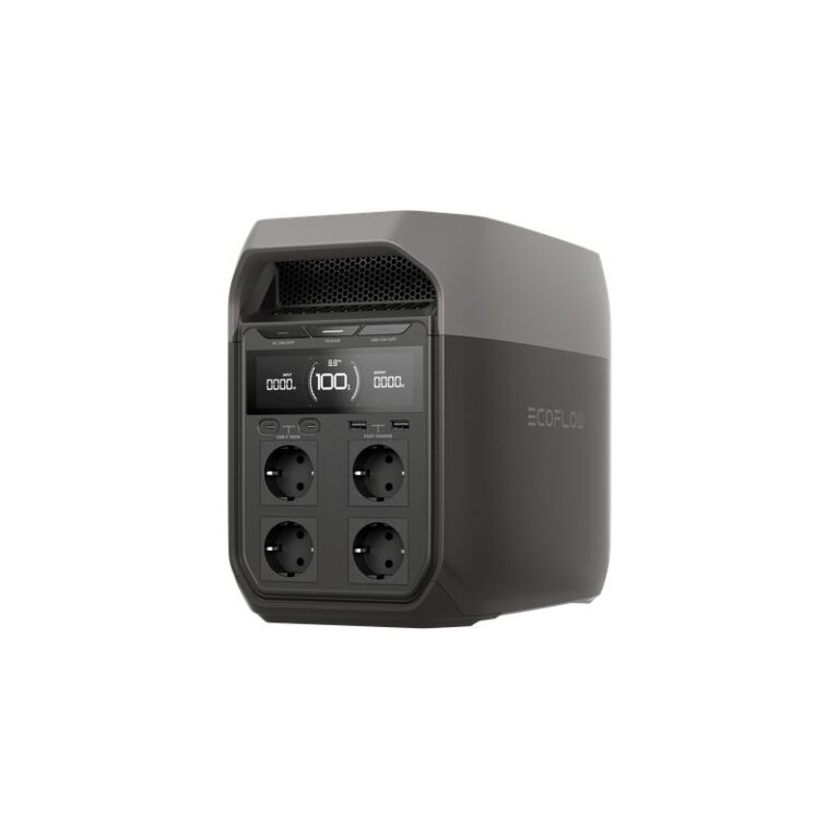 EcoFlow Delta 3 powerstation met vier stopcontacten, het stille alternatief voor een aggregaat
