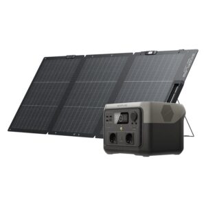 EcoFlow River 2 Max met uitgevouwen zonnepaneel van 160 W