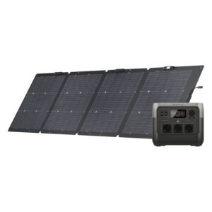 EcoFlow River 2 Pro met uitgevouwen zonnepaneel van 220 W