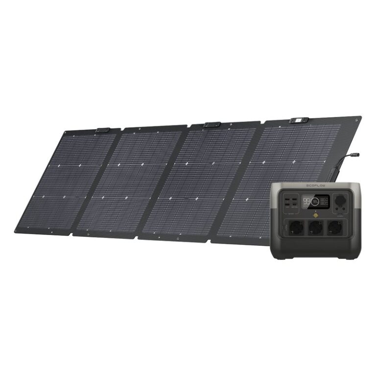 EcoFlow River 2 Pro met uitgevouwen zonnepaneel van 220 W