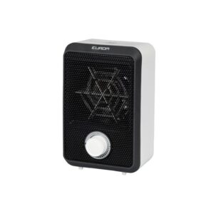 Eurom Fanheater 600, klein zwart ventilatorkacheltje van 600 watt met thermostaatknop
