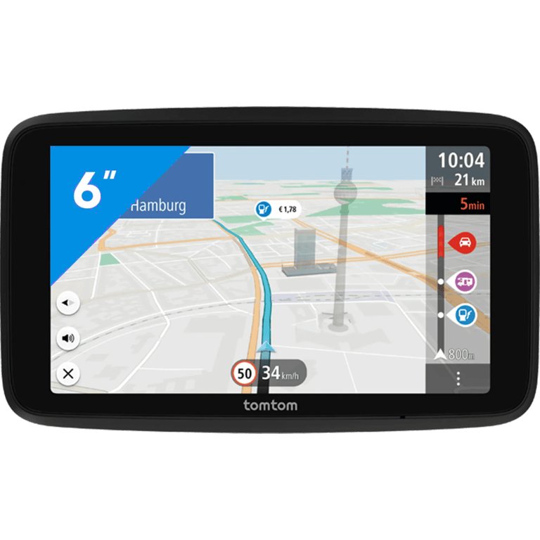 TomTom GO Camper Tour 2 campernavigatie met 6-inch scherm en route door Hamburg