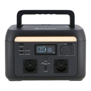 Mestic MPS-1000 powerstation van 614 Wh en 1.000 W, vooraanzicht