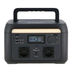 Mestic MPS-600 powerstation van 512 Wh met twee stopcontacten en draagbeugel