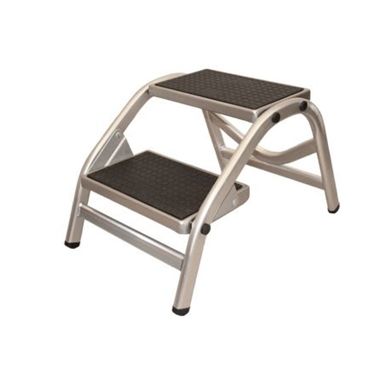 Haba Darwin dubbele opstap van aluminium met twee antislip treden en gebogen poten
