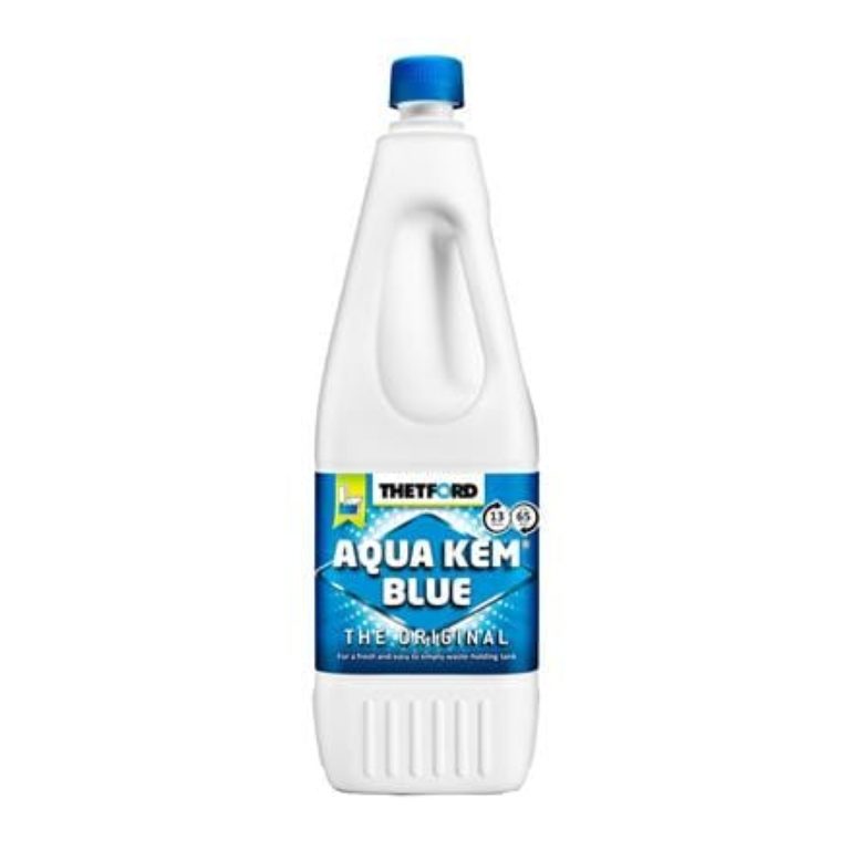 Fles Thetford Aqua Kem Blue toiletvloeistof van 2 liter voor het chemisch toilet in de camper