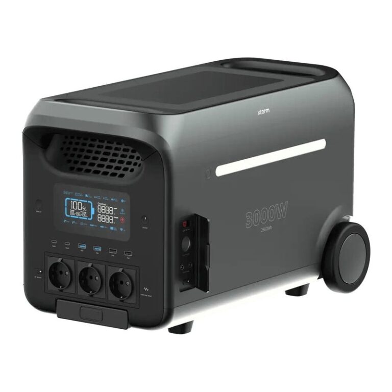 Xtorm Power Station 3000W van 2.560 Wh op wielen, vooraanzicht
